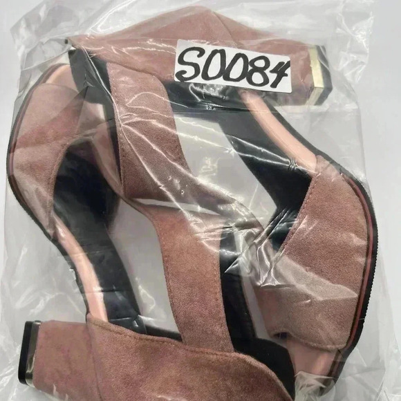 BUTITI NEW Women 8 Pink Cutout Peep-Toe Suede Pump Zip Closure Elegant Chic - Picture 12 of 14